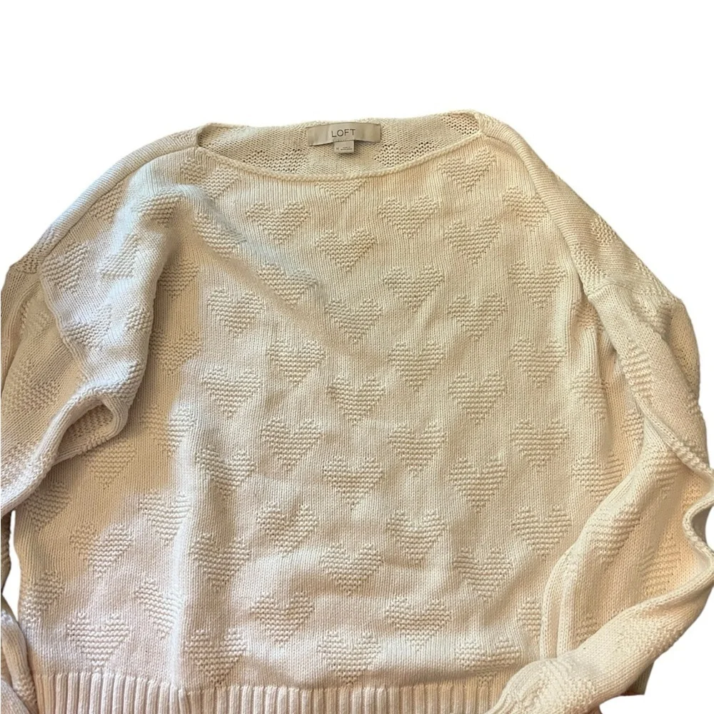 Loft Boatneck Heart Sweater